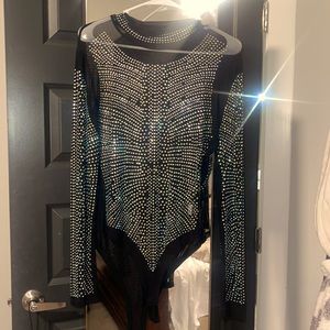 Rhinestone Long sleeve Bodysuit